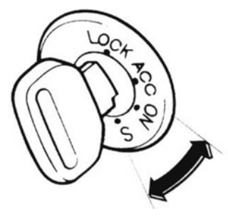 Замок зажигания с положениями LOCK, ACC, ON и S