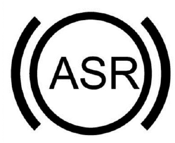 Обозначение ASR. Постоянное свечение, мигание и отключённый режим нельзя смешивать.